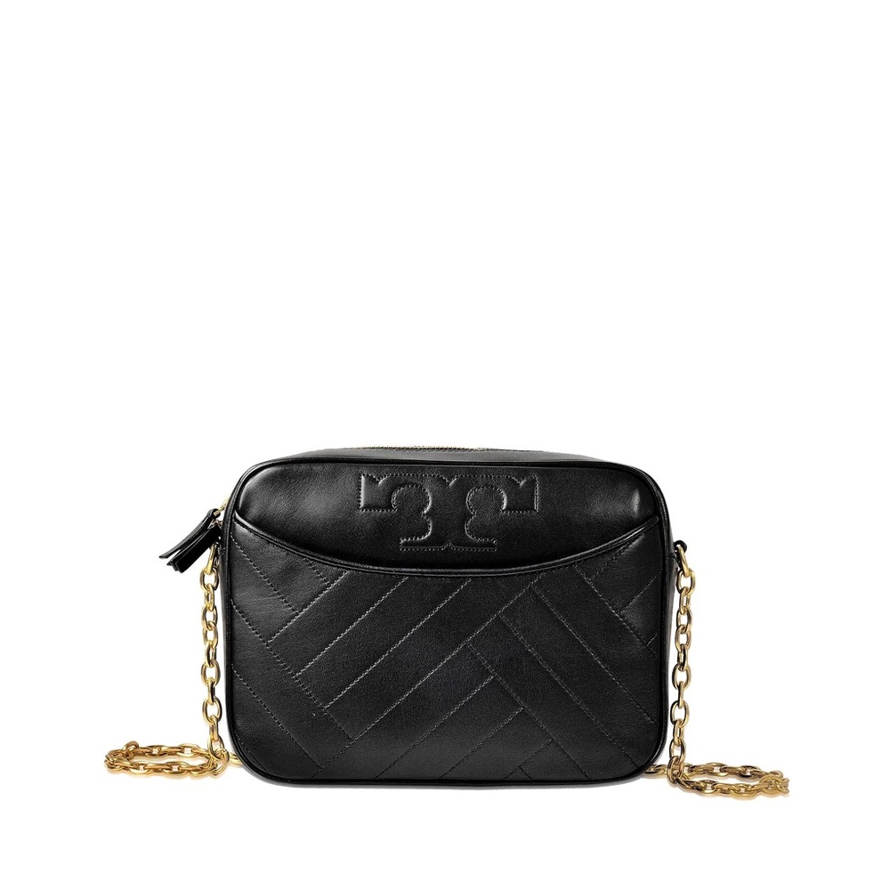 Tory Burch Black Crossbody Bag with Gold Chain